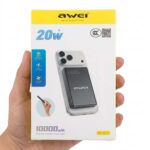 AWEI MH805 10000mAh 20W Magnetic Wireless Fast Charging Power Bank (Dark Grey) - Image 2